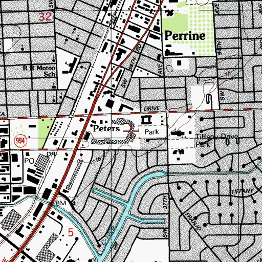 Topographic Map of South Dade Plaza, FL