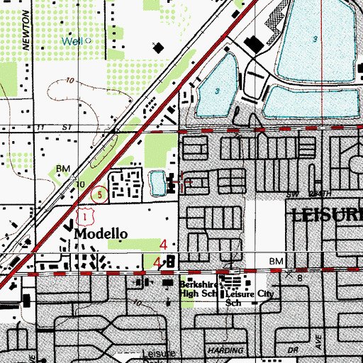 Topographic Map of South Dade Skill Center, FL