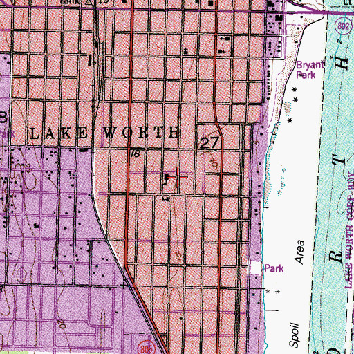 Topographic Map of South Grade Elementary School, FL