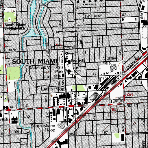 Topographic Map of South Miami Head Start, FL