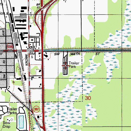 Topographic Map of Southern Comfort Recreational Vehicle Park, FL
