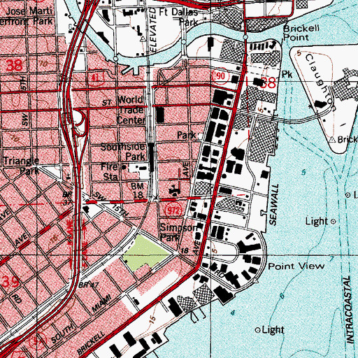 Topographic Map of Southside Elementary School, FL