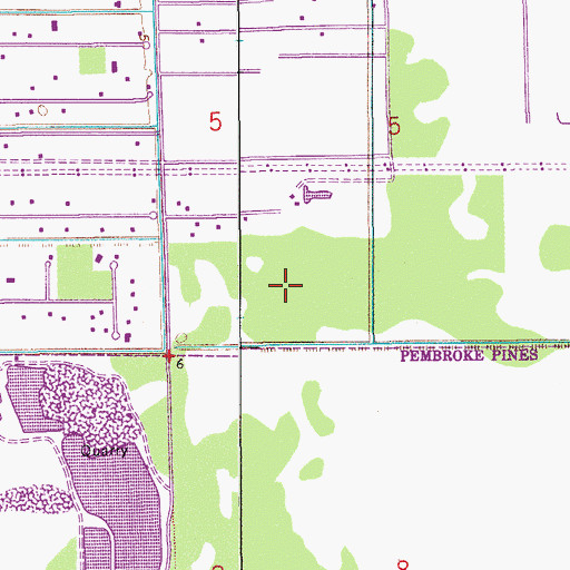 Topographic Map of Southwest Regional Library, FL