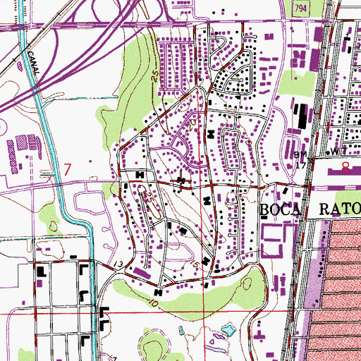 Topographic Map of Spanish Academy Charter School, FL