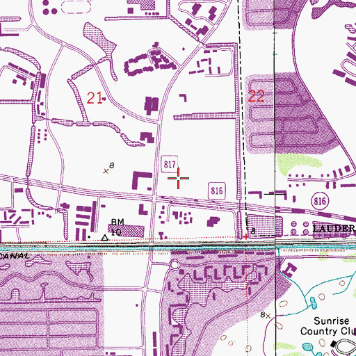Topographic Map of Springtree Shopping Center, FL
