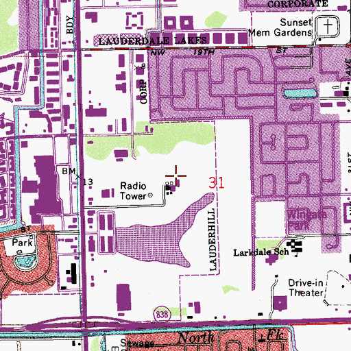 Topographic Map of Smart School Charter Middle School, FL