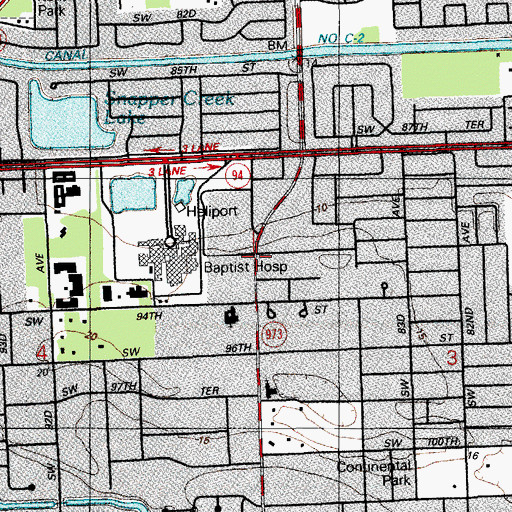 Topographic Map of Snapper Creek Nursing Home, FL