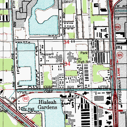 Topographic Map of Snow White and the Seven Dwarfs School, FL