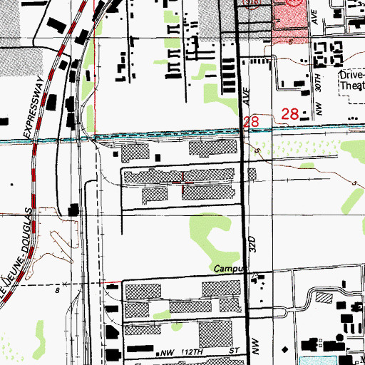 Topographic Map of Seaboard Industrial Park, FL