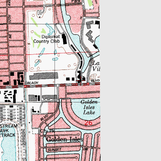 Topographic Map of Seawalk Pointe Shopping Center, FL