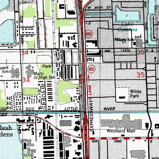 Topographic Map of Shalom Christian School, FL