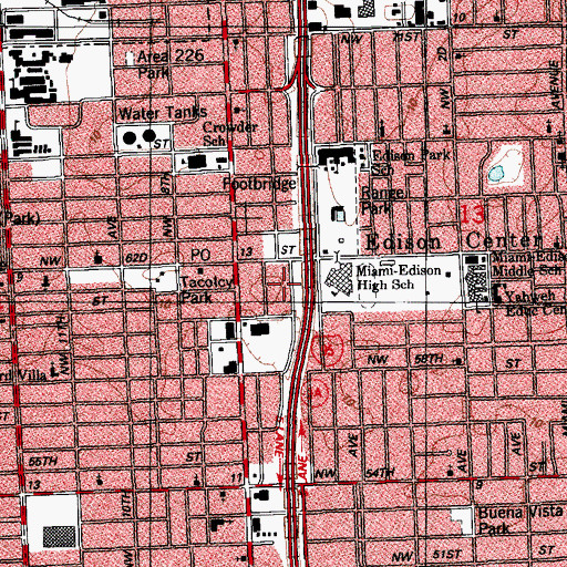 Topographic Map of Sheyes of Miami Young Achievers Nursery and Day Care Center, FL