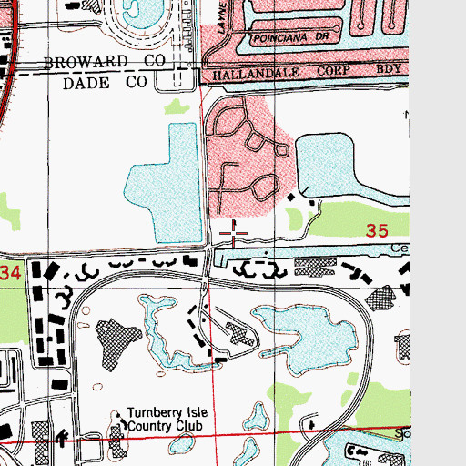 Topographic Map of Shoppes at the Waterways, FL