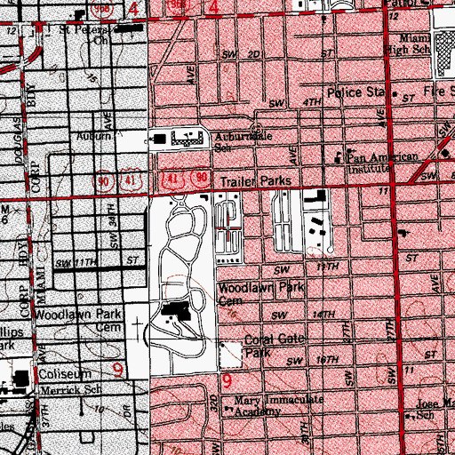 Topographic Map of Silver Court Trailer Park, FL