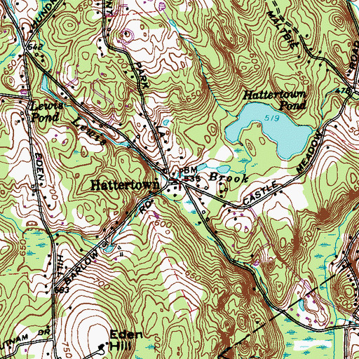 Topographic Map of Hattertown, CT