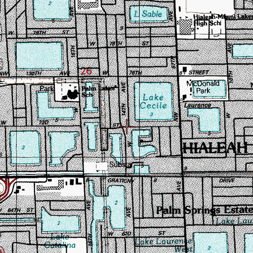 Topographic Map of Silvia's School, FL