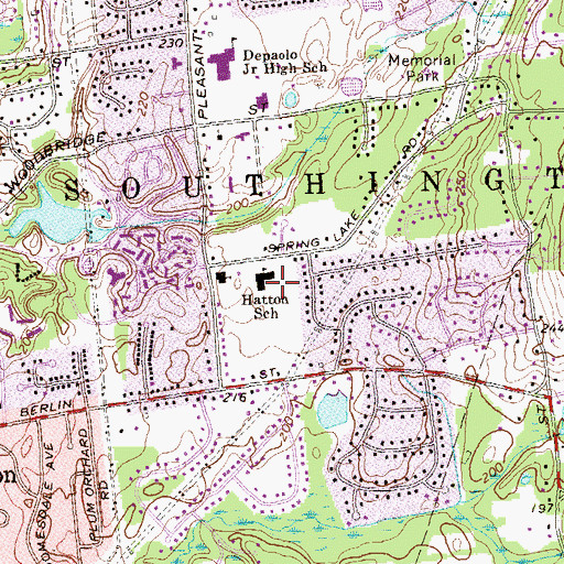 Topographic Map of Hatton Elementary School, CT