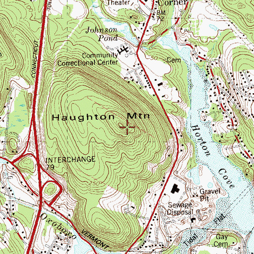 Topographic Map of Haughton Mountain, CT