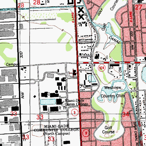 Topographic Map of School for Advanced Studies North, FL