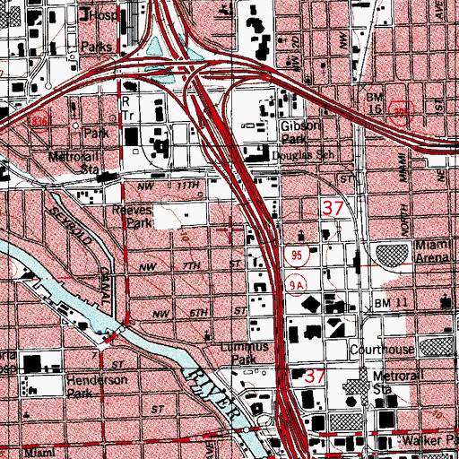 Topographic Map of Rosa Parks Community School-Overton, FL