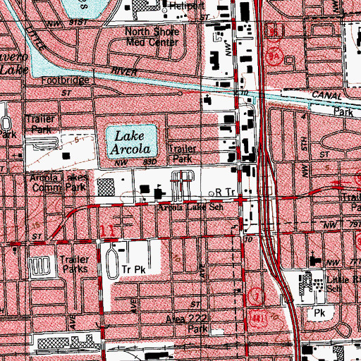 Topographic Map of Rovell Mobile Home Park, FL