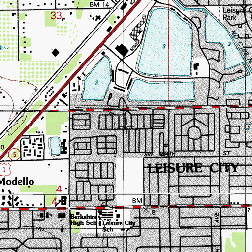 Topographic Map of Royal Colonial Mobile, FL
