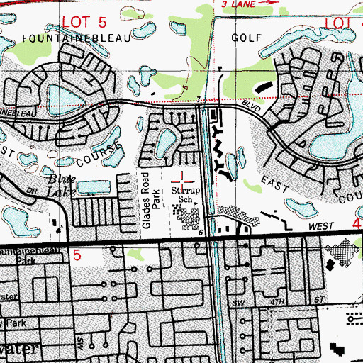 Topographic Map of Ruben Dario Middle School, FL