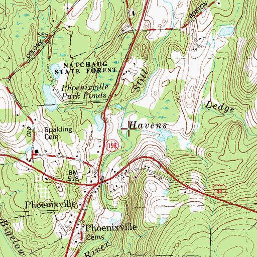 Topographic Map of Havens Ledge Brook, CT