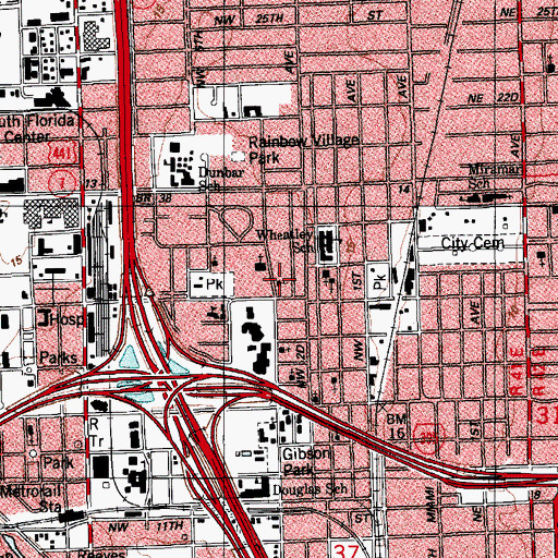 Topographic Map of Saint Agnes Day Care Center, FL