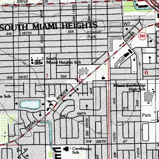 Topographic Map of Saint Anne's Nursing Center, FL