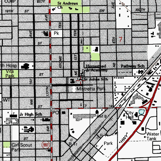 Topographic Map of Saint John's Episcopal School, FL
