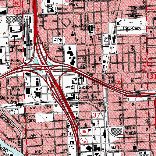 Topographic Map of Saint Johns Tot Center Day Care Center, FL