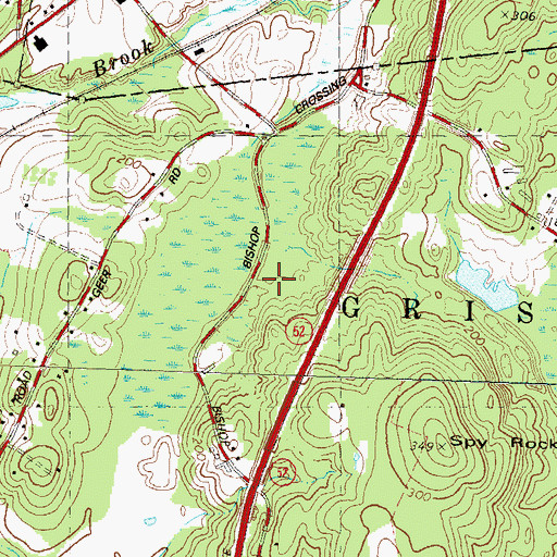 Topographic Map of Havey Brook, CT