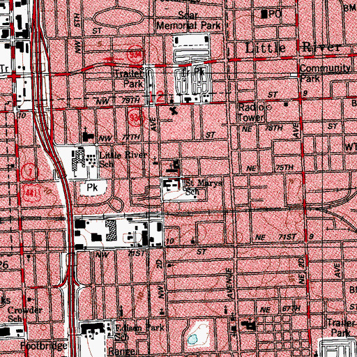 Topographic Map of Saint Mary's Cathedral School, FL