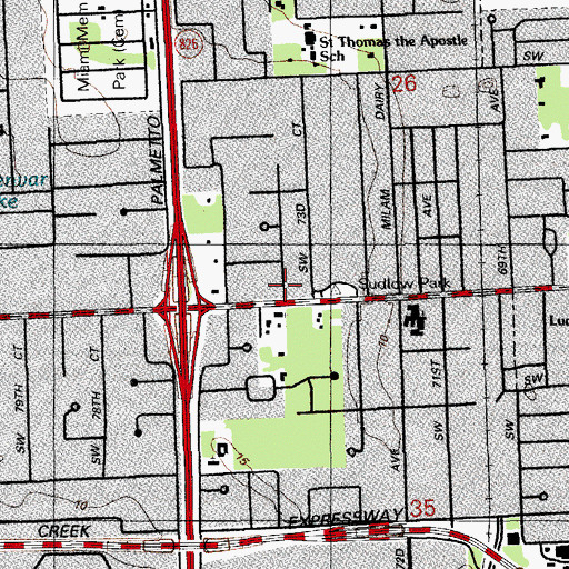 Topographic Map of Saint Matthew's Cooperative Preschool, FL