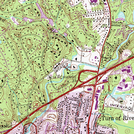 Topographic Map of Haviland Brook, CT