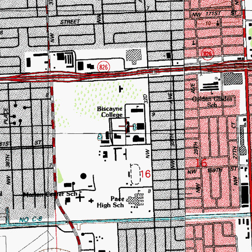 Topographic Map of Saint Thomas University, FL