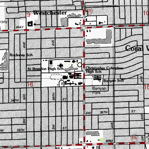 Topographic Map of Saint Thomas University South Dade Center, FL