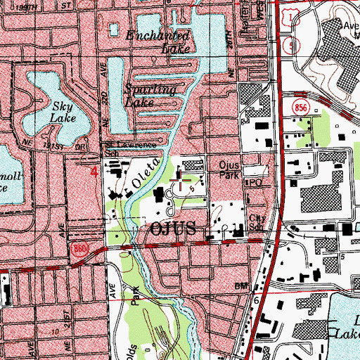 Topographic Map of Samuel Scheck Hillel Community Day School, FL