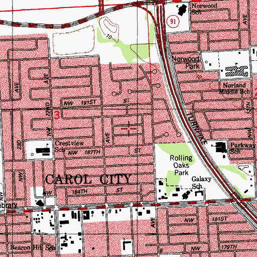 Topographic Map of Samuels Day Care Center, FL