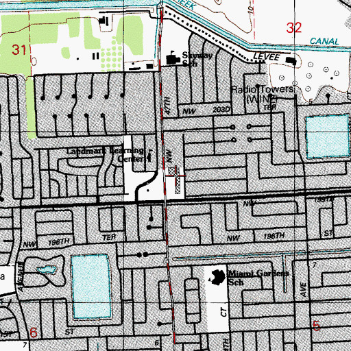 Topographic Map of Sandor Wiener School-Opportunity School, FL