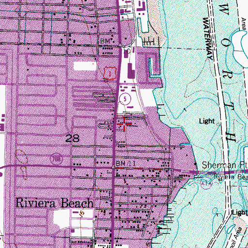 Topographic Map of Riviera Beach Charter School, FL