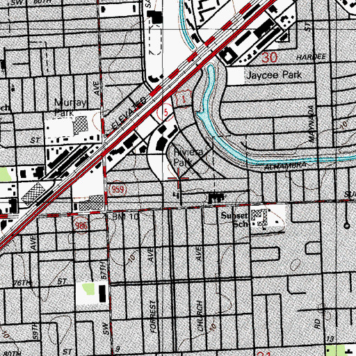 Topographic Map of Riviera Day School, FL