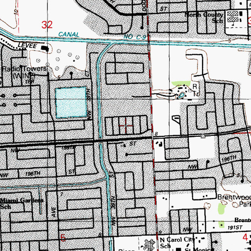 Topographic Map of Riviera Mobile Park, FL