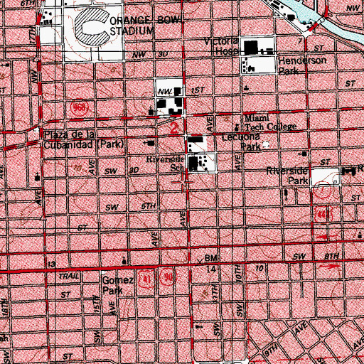 Topographic Map of Ponce Plaza Nursing and Rehabiliation Center, FL