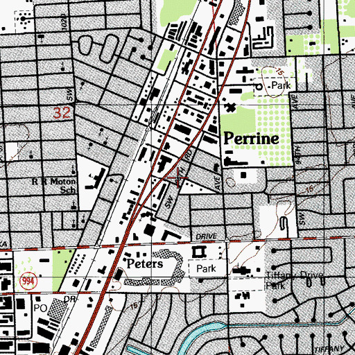 Topographic Map of Prime Time Tots Day Care Center, FL