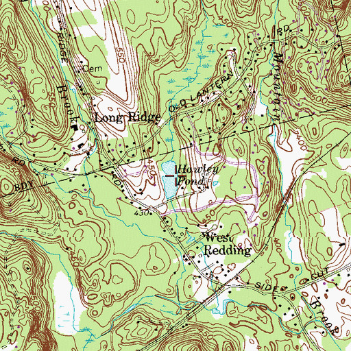 Topographic Map of Hawley Pond, CT