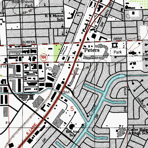 Topographic Map of Quail Roost Shopping Center, FL