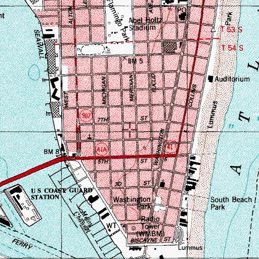 Topographic Map of Rainbow Miami Beach Day Care Center, FL