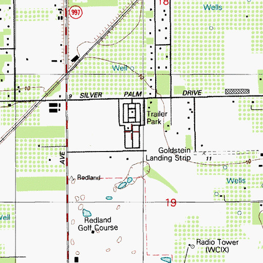 Topographic Map of Redlands Mobile Home Park, FL